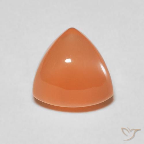 2.04ct 天然 红橙色 月长石, 胖三角形, 半透明