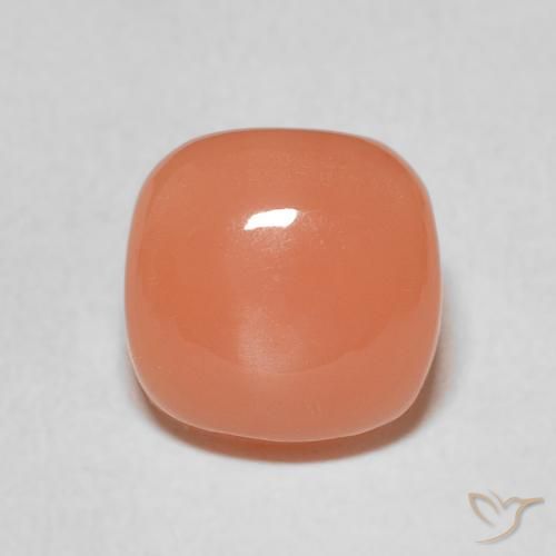 2.32ct 天然 哈密瓜橙 月长石, 软垫, 半透明