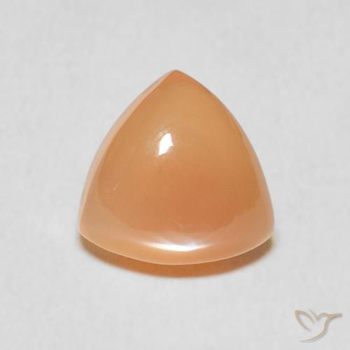 1.68ct 天然 哈密瓜橙 月长石, 胖三角形, 半透明