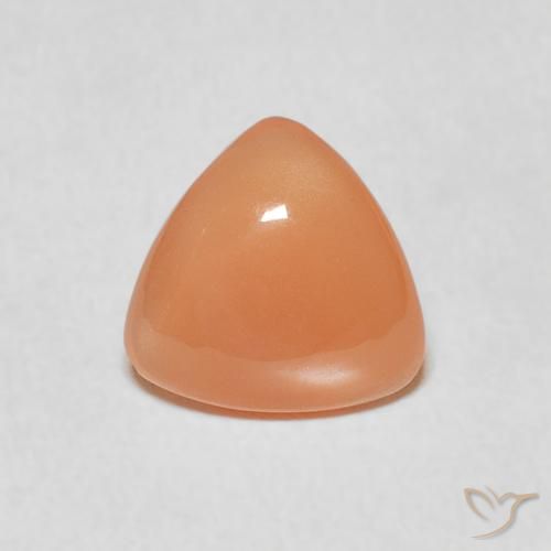 1.14ct 天然 桃橙色 月长石, 胖三角形, 半透明