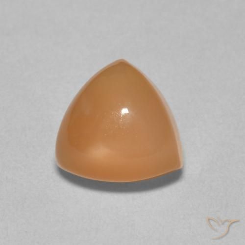 2.13ct 天然 哈密瓜橙 月长石, 胖三角形, 半透明