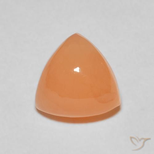 2.09ct 天然 哈密瓜橙 月长石, 胖三角形, 半透明