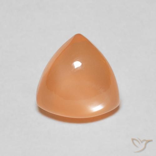 1.86ct 天然 Medium Light-Orange 月长石, 胖三角形, 半透明