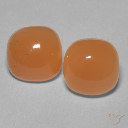 4.28ctw 天然 中橙 月长石, 软垫, 半透明