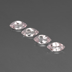 天然粉色摩根石，马眼形，8.1×4.1毫米，VVS