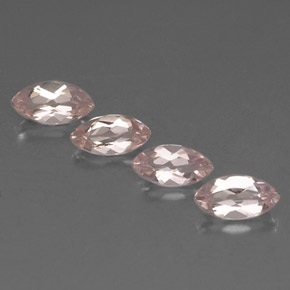 天然粉色摩根石，马眼形，7.9×4.1毫米，VVS