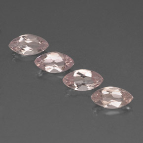天然粉色摩根石，马眼形，7.9×4.1毫米，VVS