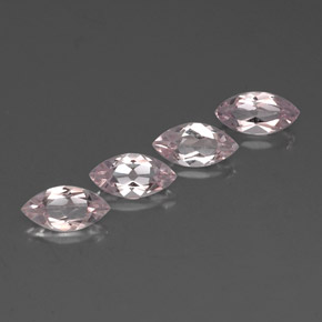 天然粉色摩根石，马眼形，8.1×4.1毫米，VVS