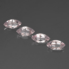 天然粉色摩根石，马眼形，8×4.1毫米，VVS