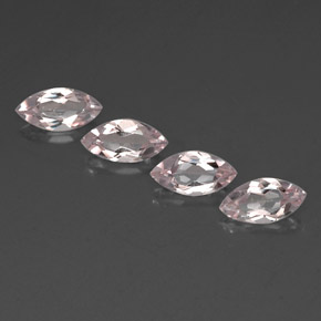 天然粉色摩根石，马眼形，8.1×4.1毫米，VVS