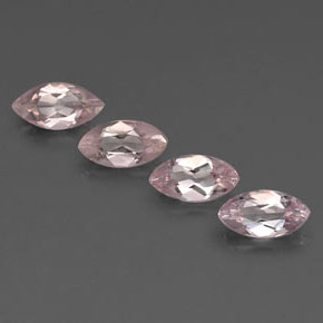 天然粉色摩根石，马眼形，7.6×4.1毫米，VS