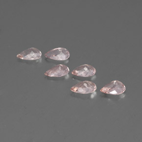 天然粉色摩根石，梨形，5.9×4毫米，VVS-VS