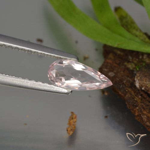 0.44ct 天然 浅粉色 铯绿柱石, 梨形, VVS-VS