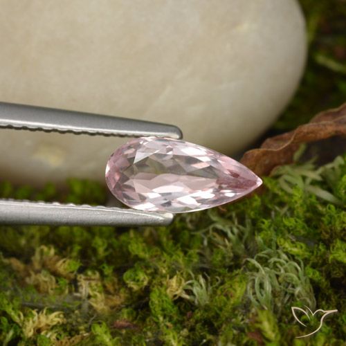 0.72ct 天然 中浅粉色 铯绿柱石, 梨形, VVS
