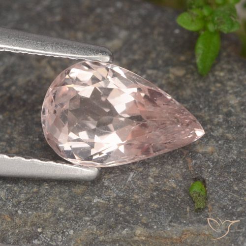 1.01ct 天然 浅粉色 铯绿柱石, 梨形, VS