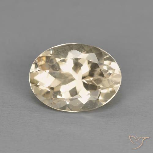 1.23ct 天然 浅金色 铯绿柱石, 椭圆形, VVS-VS