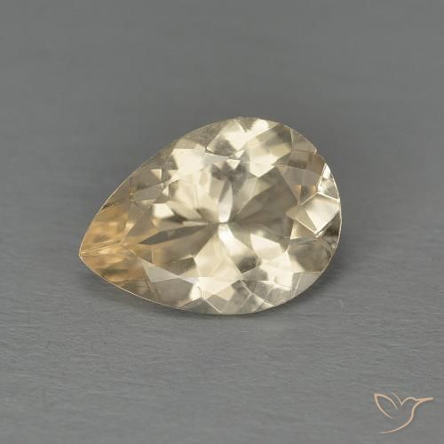 0.86ct 天然 浅金色 铯绿柱石, 梨形, VS