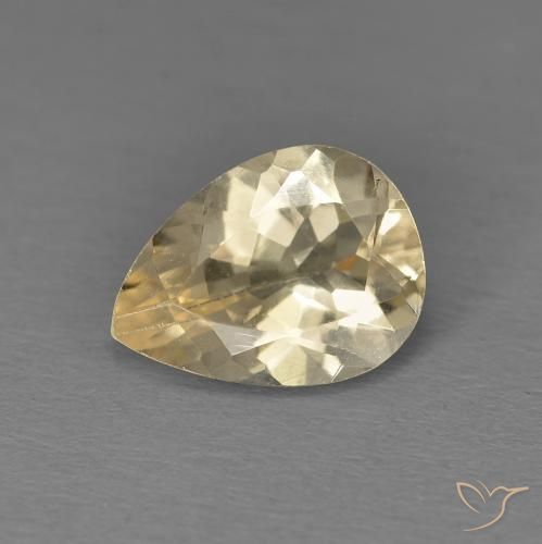 0.99ct 天然 浅金色 铯绿柱石, 梨形, VS