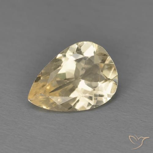 0.90ct 天然 浅金色 铯绿柱石, 梨形, VS
