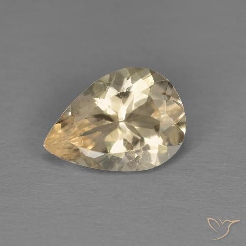 0.85ct 天然 浅金色 铯绿柱石, 梨形, VS