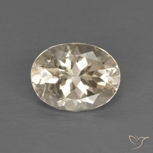 1.28ct 天然 奶油色 铯绿柱石, 椭圆形, VS