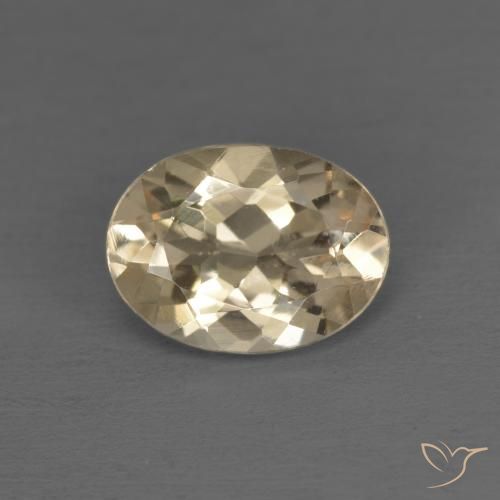 1.02ct 天然 浅金色 铯绿柱石, 椭圆形, VVS-VS