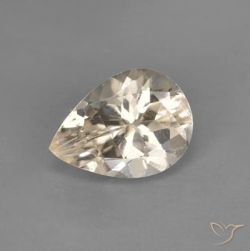 0.96ct 天然 浅金色 铯绿柱石, 梨形, VVS-VS