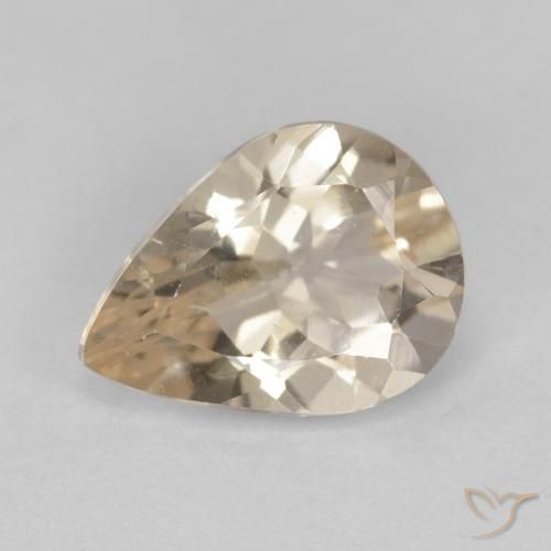0.85ct 天然 浅金色 铯绿柱石, 梨形, VS