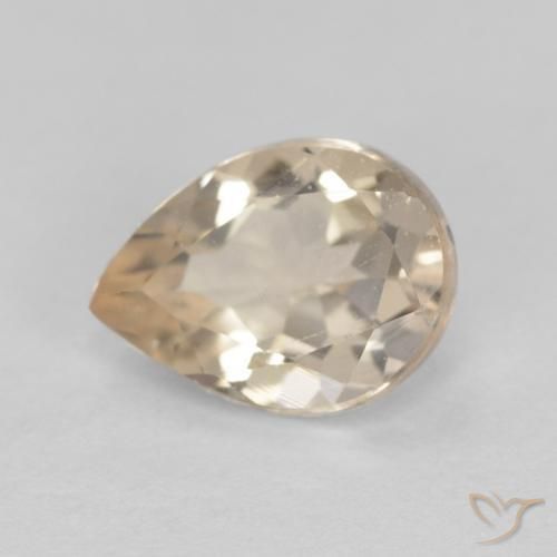 0.77ct 天然 浅金色 铯绿柱石, 梨形, VVS-VS