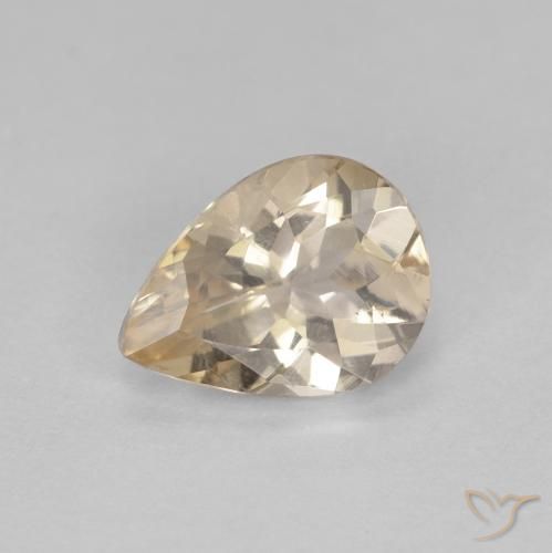 0.84ct 天然 浅金色 铯绿柱石, 梨形, VS