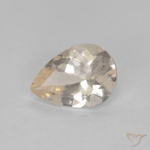 0.76ct 天然 浅金色 铯绿柱石, 梨形, VS