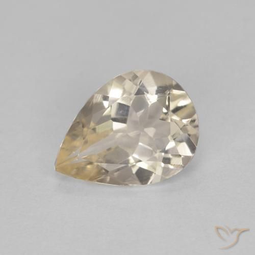 0.84ct 天然 浅金色 铯绿柱石, 梨形, VS