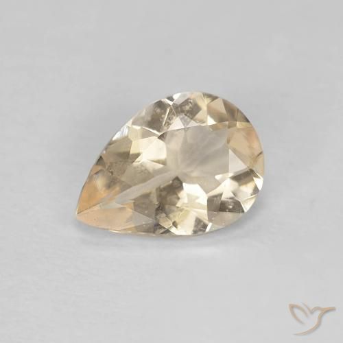 0.63ct 天然 浅金色 铯绿柱石, 梨形, VS