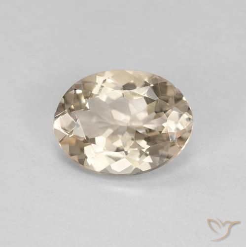 1.00ct 天然 浅金色 铯绿柱石, 椭圆形, VVS-VS