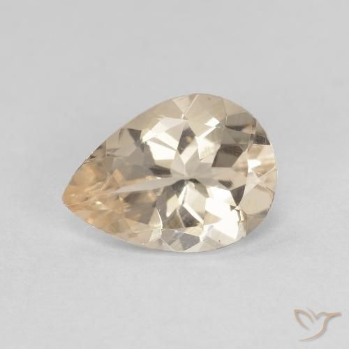 0.84ct 天然 浅金色 铯绿柱石, 梨形, VVS-VS