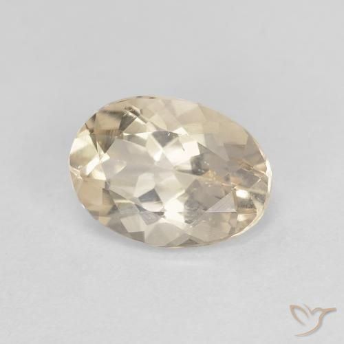 0.99ct 天然 浅金色 铯绿柱石, 椭圆形, VVS-VS