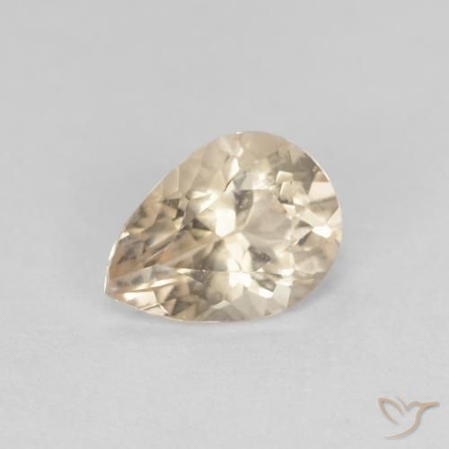 0.76ct 天然 浅金色 铯绿柱石, 梨形, VVS