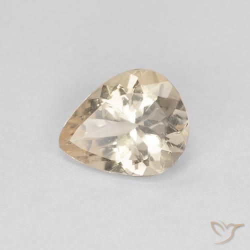 0.70ct 天然 浅金色 铯绿柱石, 梨形, VS