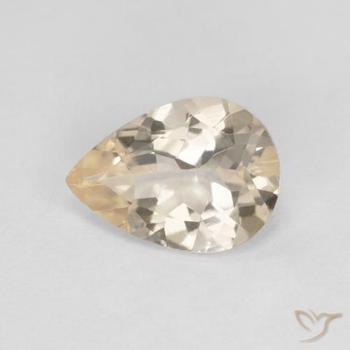 0.88ct 天然 浅金色 铯绿柱石, 梨形, VVS