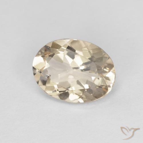 0.98ct 天然 浅金色 铯绿柱石, 椭圆形, VVS-VS