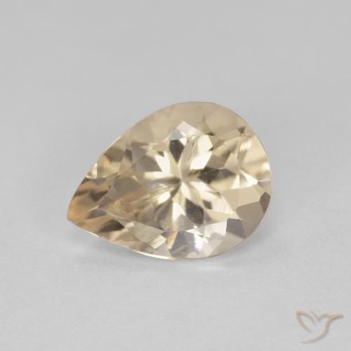 0.90ct 天然 浅金色 铯绿柱石, 梨形, VS