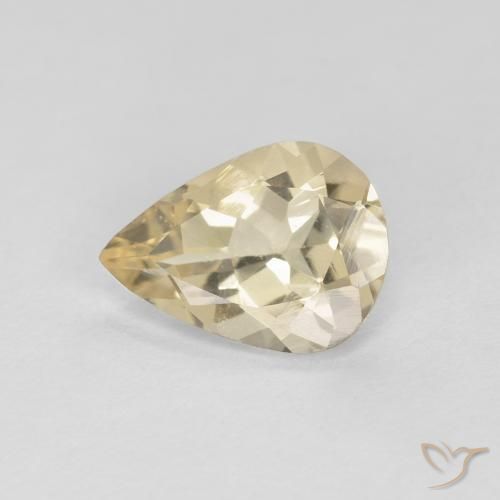 0.75ct 天然 浅金色 铯绿柱石, 梨形, VVS