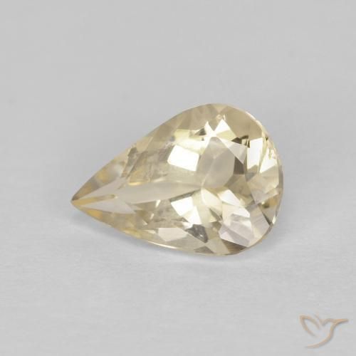 0.84ct 天然 淡黄色 铯绿柱石, 梨形, VVS