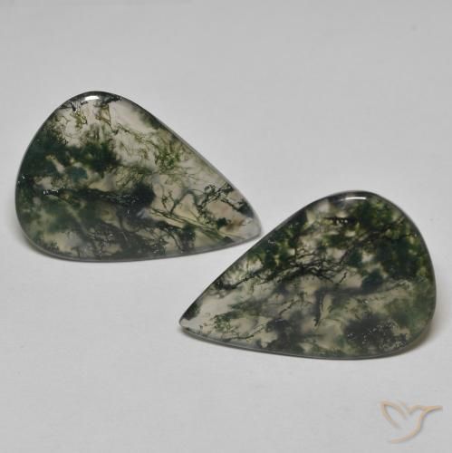 21.96ctw 天然 彩色 苔藓玛瑙, 梨形, 透明