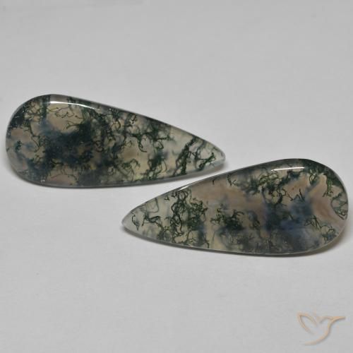 20.61ctw 天然 彩色 苔藓玛瑙, 梨形, 透明