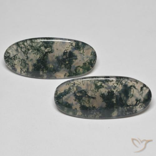 29.86ctw 天然 彩色 苔藓玛瑙, 椭圆形, 透明