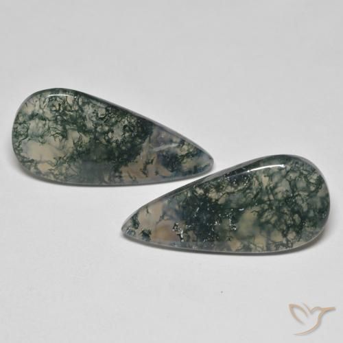 22.50ctw 天然 彩色 苔藓玛瑙, 梨形, 透明