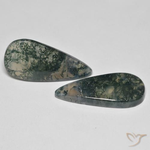 22.50克拉天然苔藓玛瑙，梨形，透明