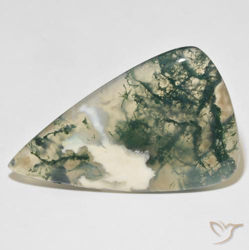 65.25ct 天然 彩色 苔藓玛瑙, 梨形, 半透明