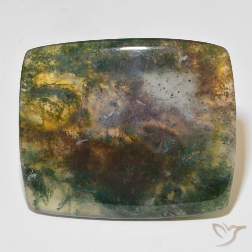 86.48ct 天然 彩色 苔藓玛瑙, 软垫, 半透明